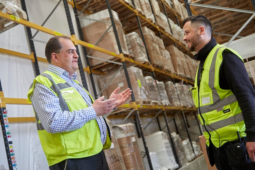 Clarity Safety specialist advising facilities manager on polymer barrier options