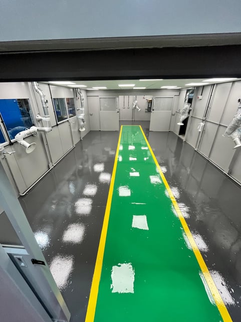 Floor Paint - Green Yellow Walkway