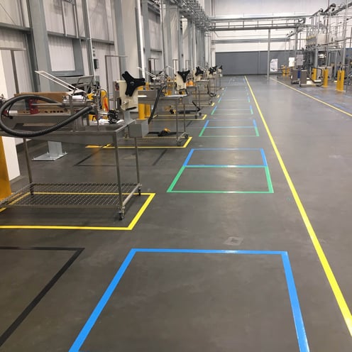 Floor marking - coloured tape 1