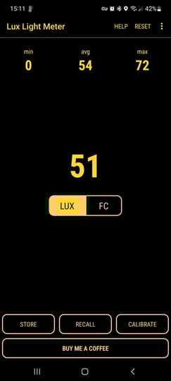 Lux Measurement Example
