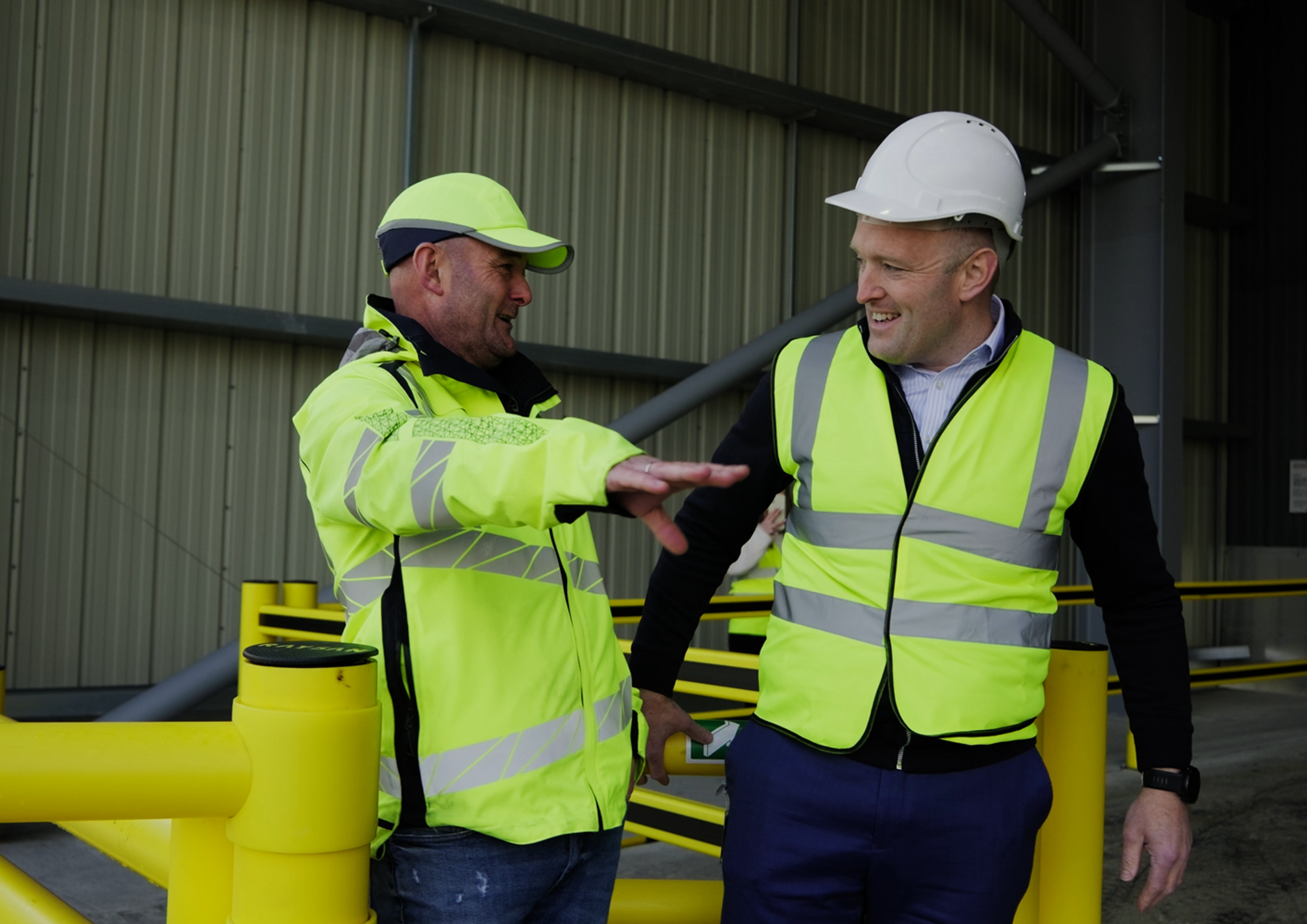 Warehouse safety site survey in progress identifying high-risk pedestrian crossing zones
