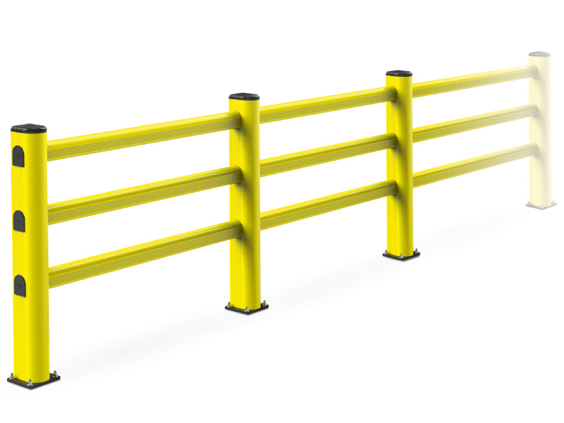 Polymer safety barrier for forklift segregation